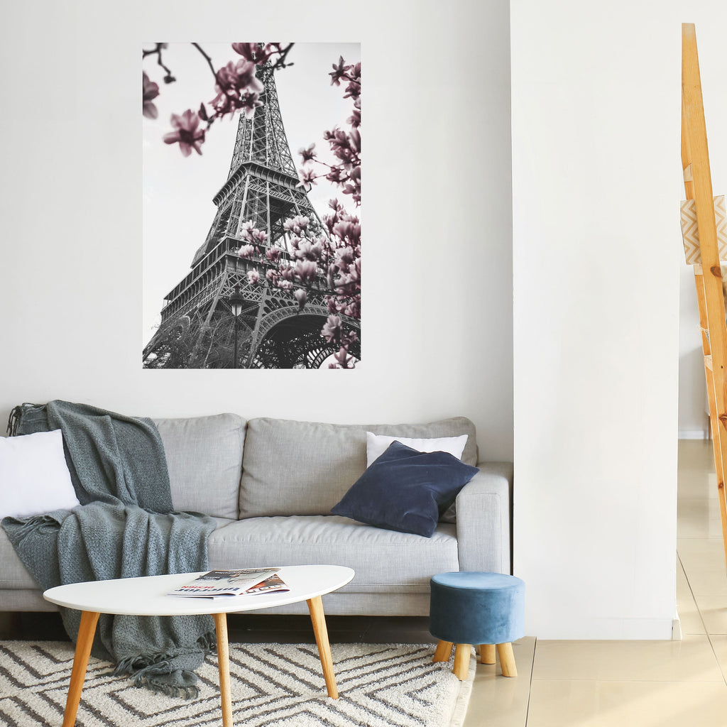 EIFFEL I BLOM Vertikal affisch med självhäftande motiv