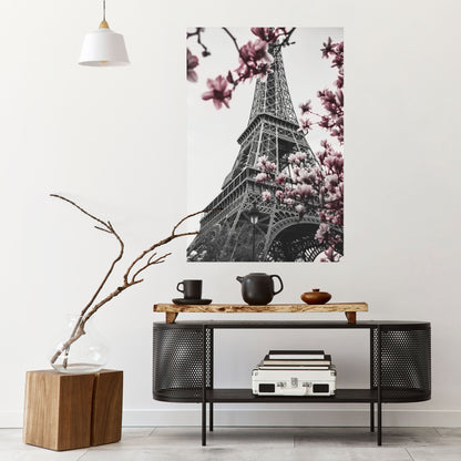 EIFFEL IN BLOOM Peel and Stick Vertical Poster