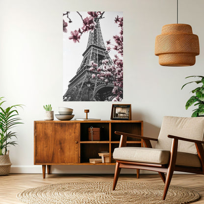 EIFFEL IN BLOOM Peel and Stick Vertical Poster