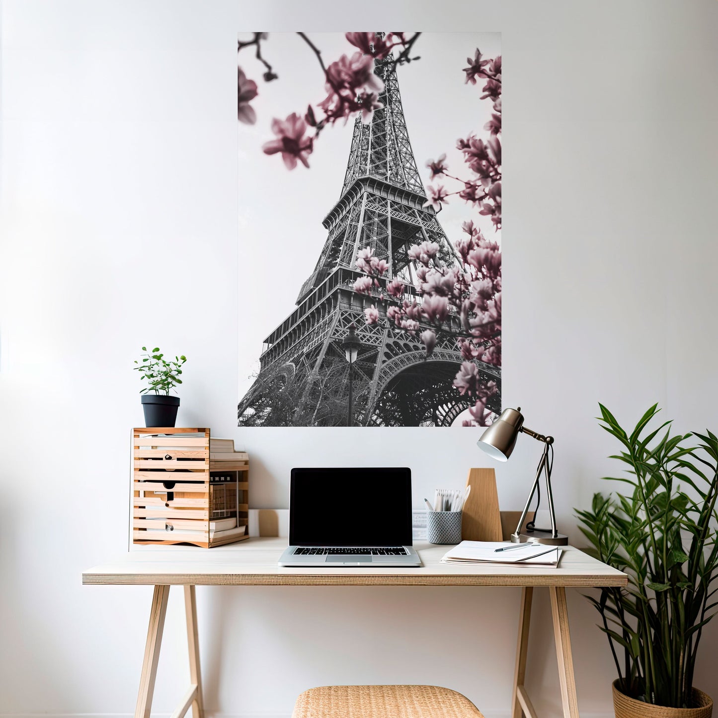 EIFFEL IN BLOOM Peel and Stick Vertical Poster
