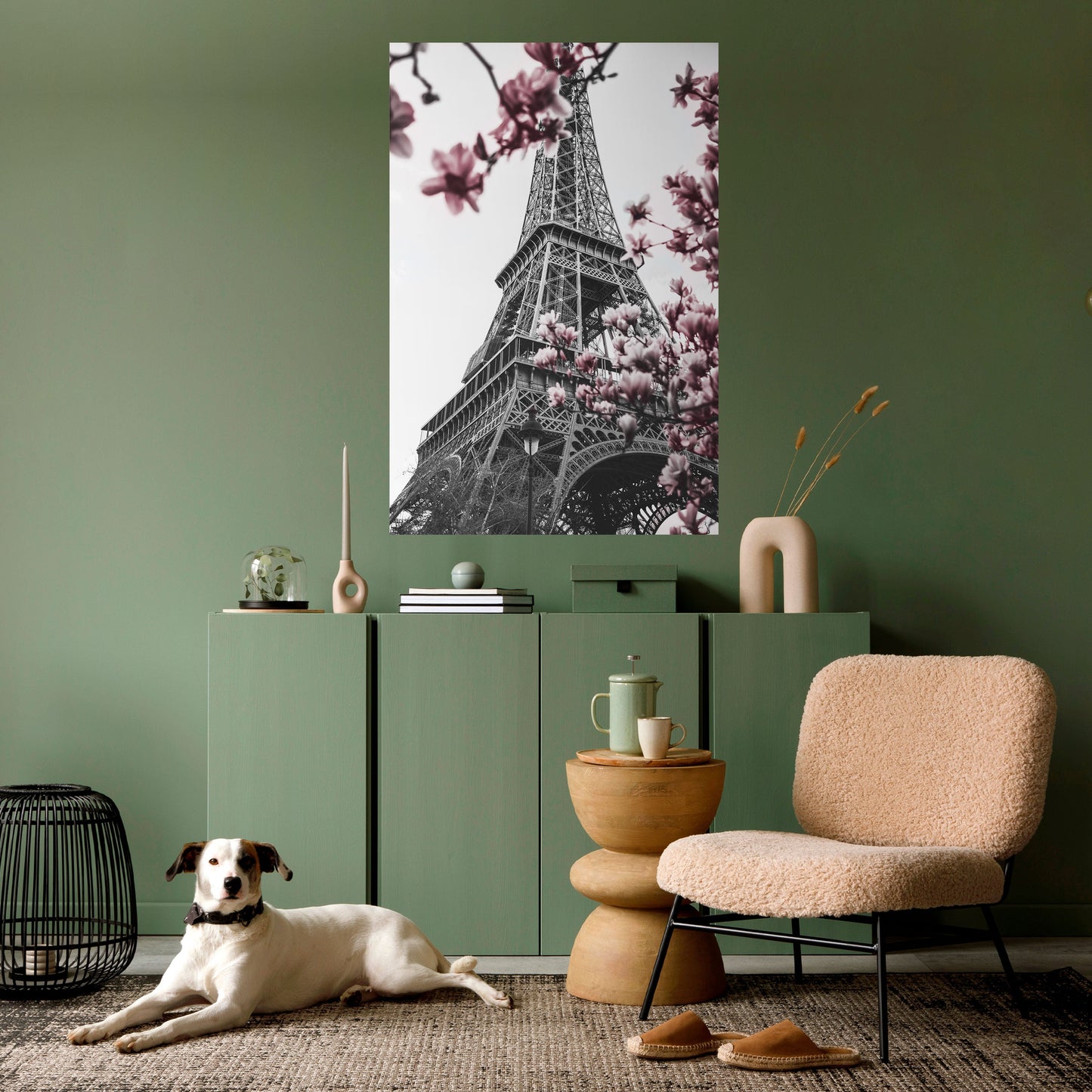 EIFFEL IN BLOOM Peel and Stick Vertical Poster