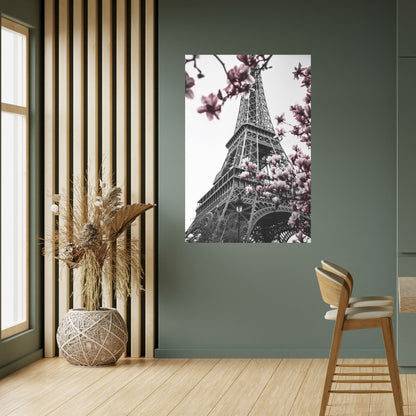 EIFFEL IN BLOOM Peel and Stick Vertical Poster