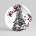 EIFFEL IN BLOOM Peel and Stick Round Sticker