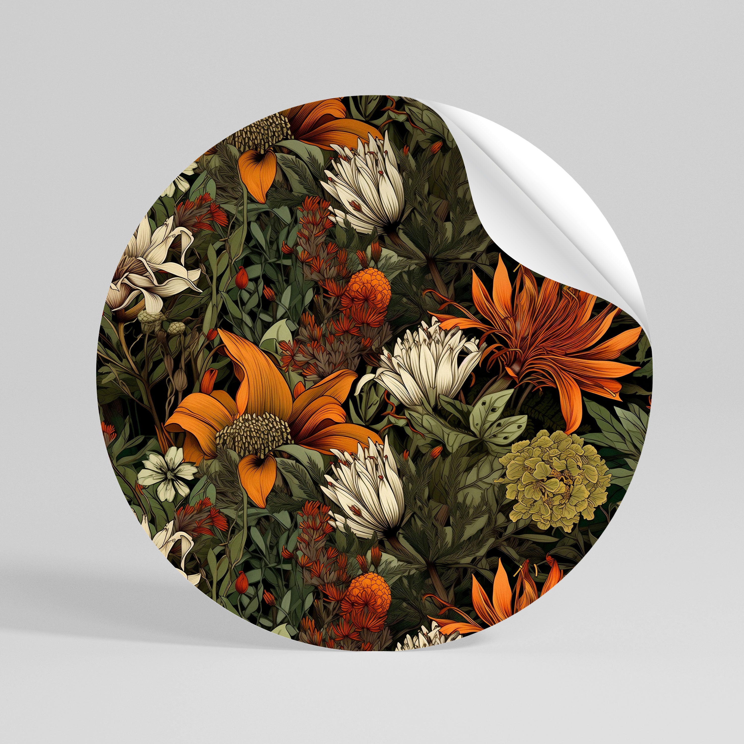 DAWN BLOOM Peel and Stick Round Sticker
