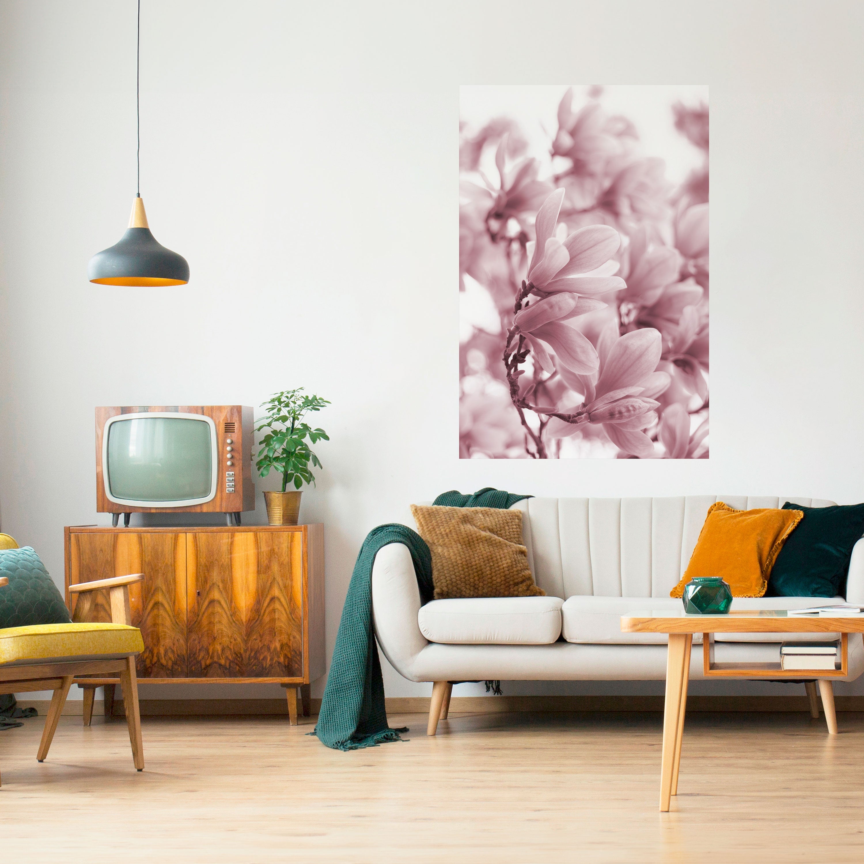 ROSA BLOSSOM DREAM vertikal poster med självhäftande text