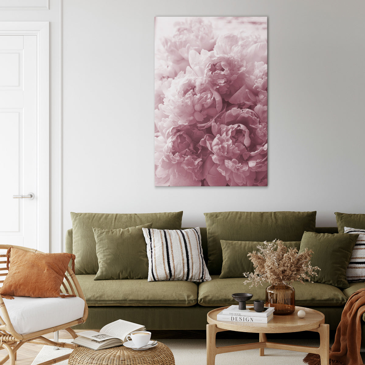 BLUSHED SERENITY Vertical Canvas Print