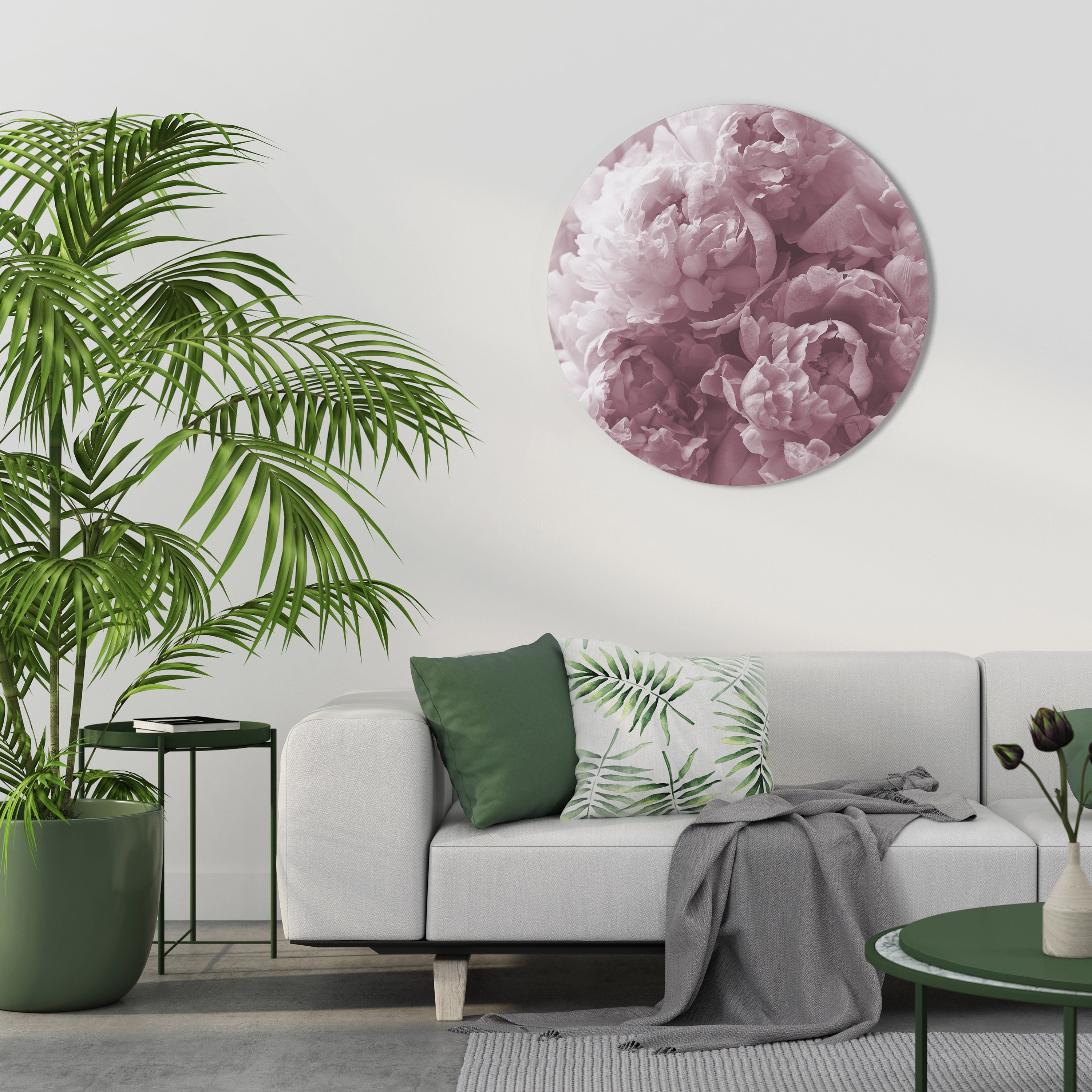Rund väggdekoration med RODADE FRÅN ROSA