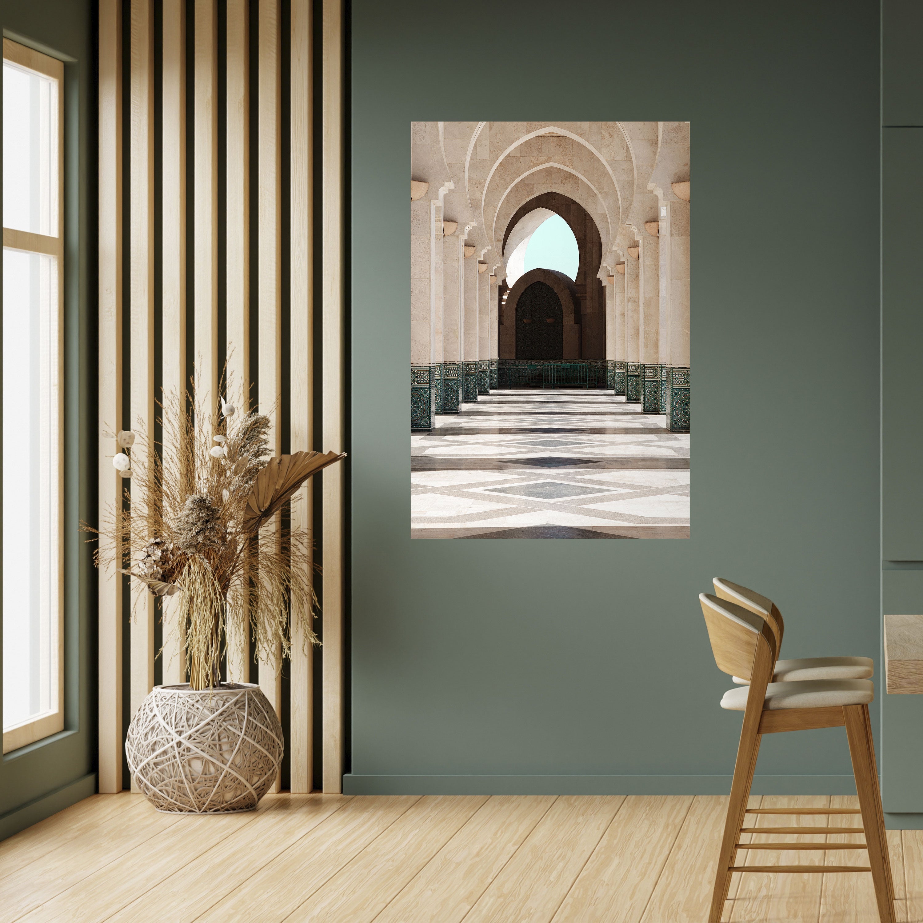 ARCHES OF SERENITY vertikal poster med självhäftande text