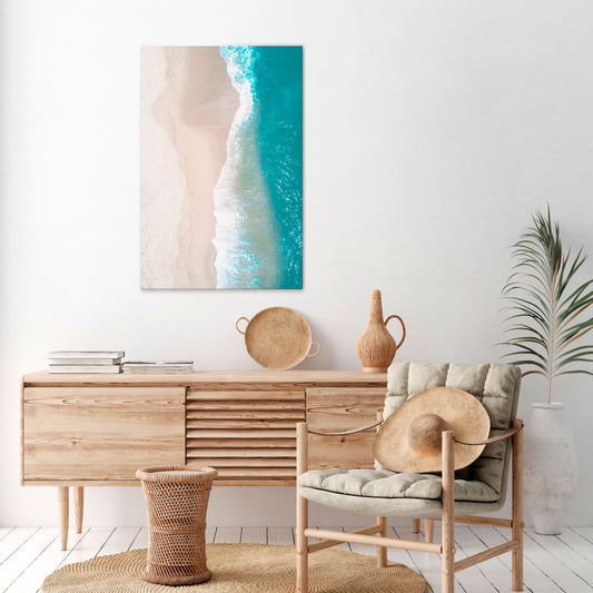 SAND AND SEA HARMONY Vertical Canvas Print