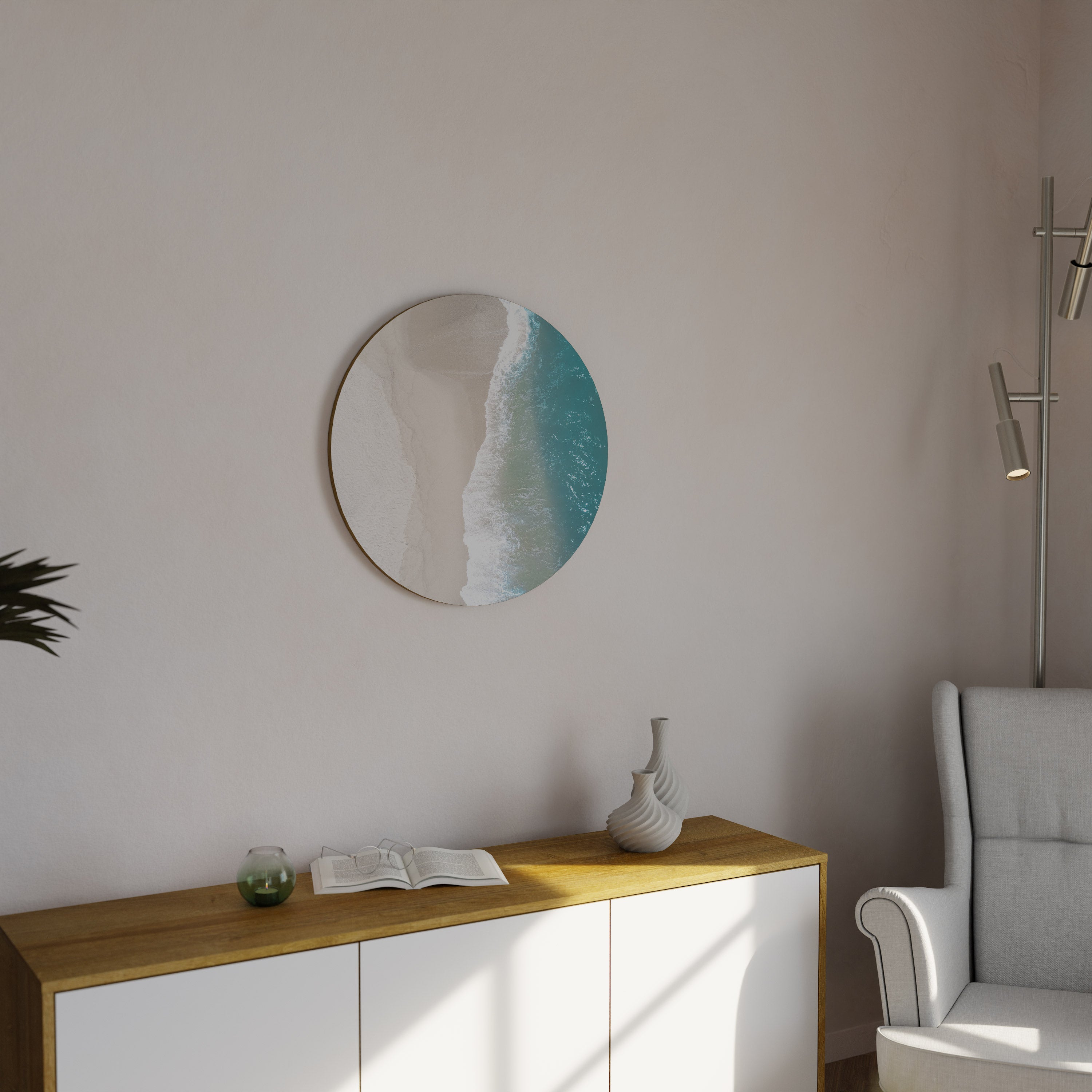 SAND OCH HAV HARMONI Rund väggdekoration