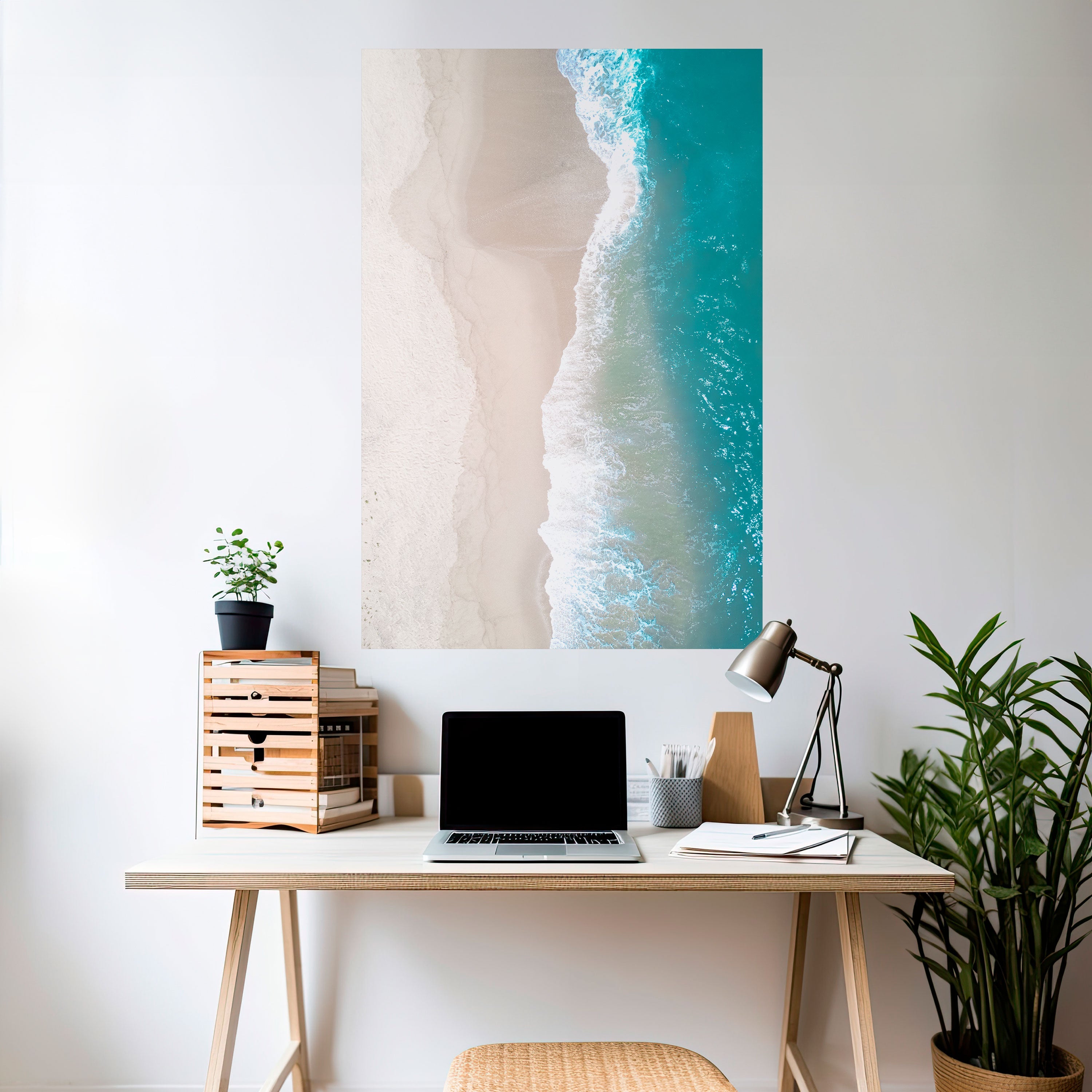 SAND OCH HAV HARMONI Vertikal poster med självhäftande text