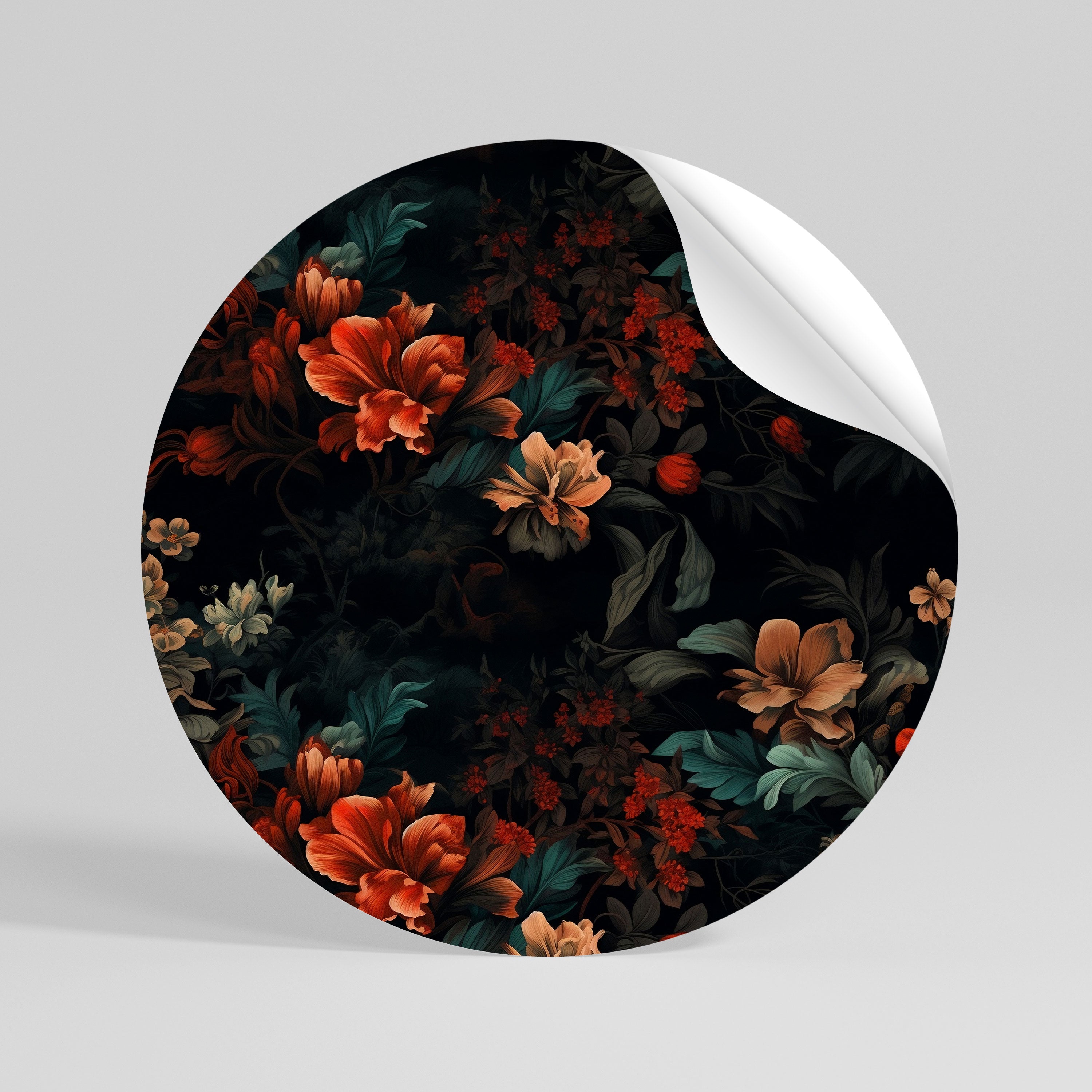 IMAGINARY BLOSSOM Peel and Stick Round Sticker