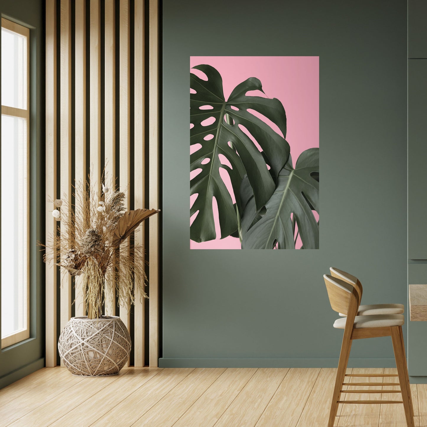 LADY MONSTERA vertikal poster med självhäftande motiv