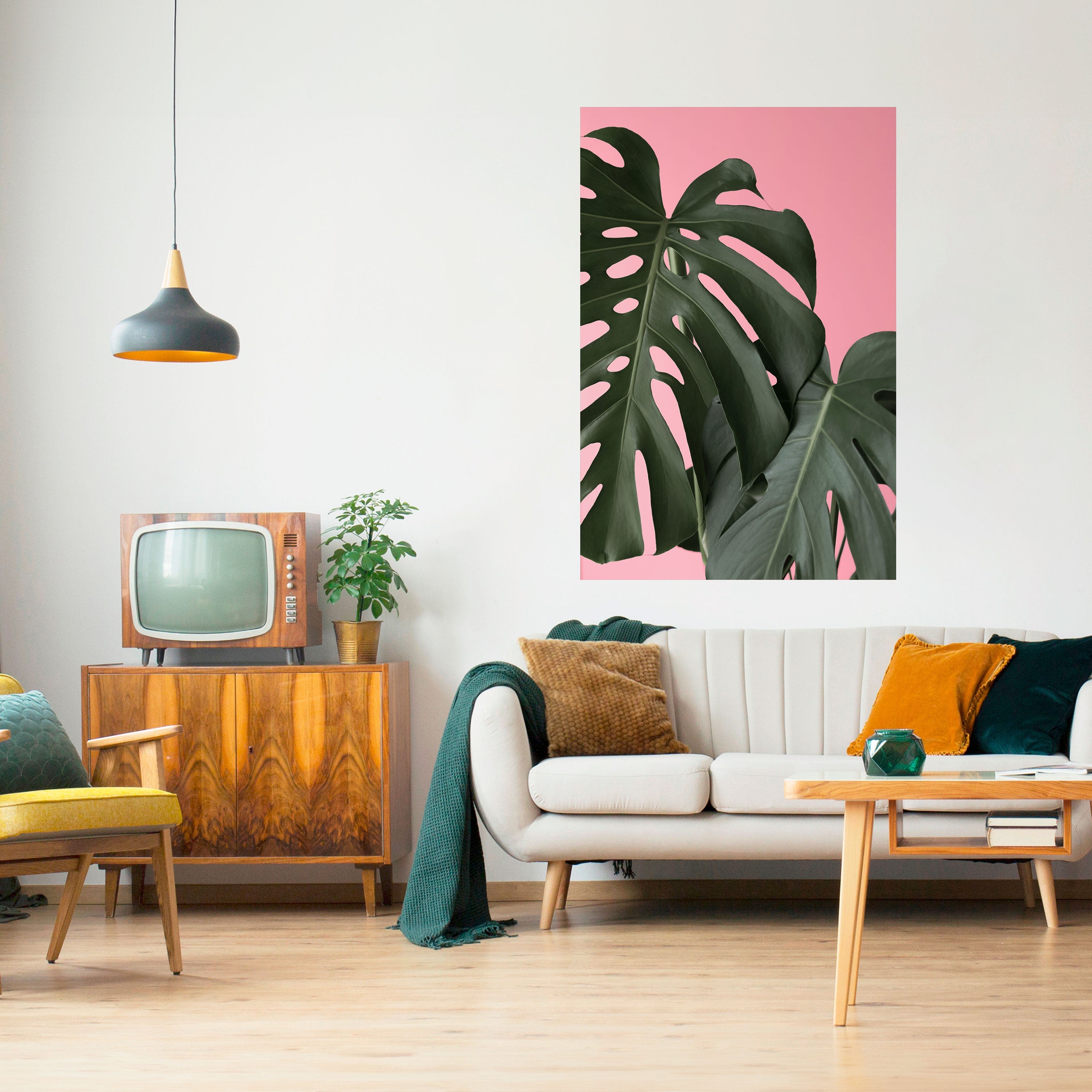 LADY MONSTERA vertikal poster med självhäftande motiv