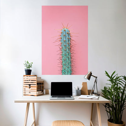 MISTER CACTUS vertikal affisch med självhäftande text