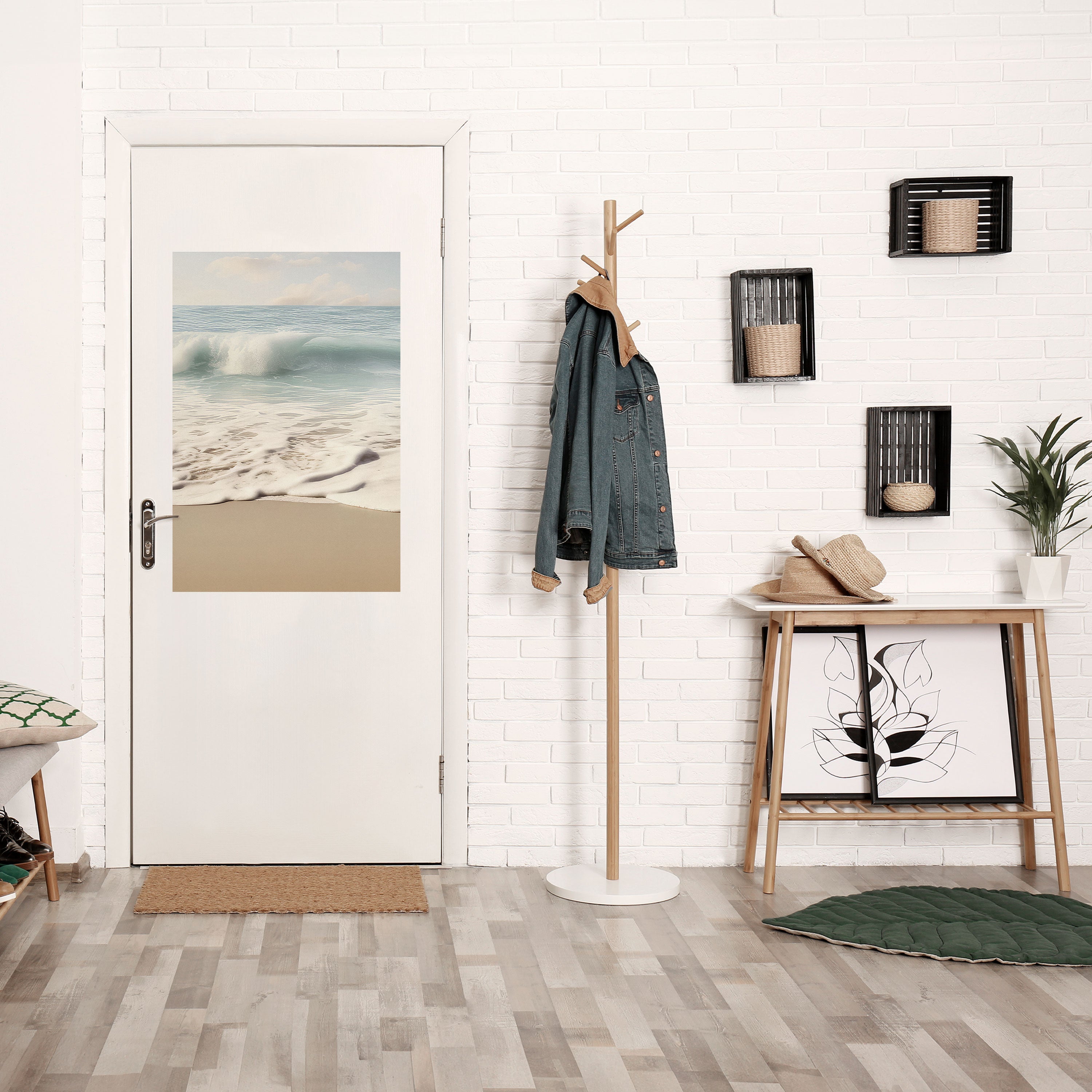 OCEAN WHISPER Vertikal affisch med självhäftande text