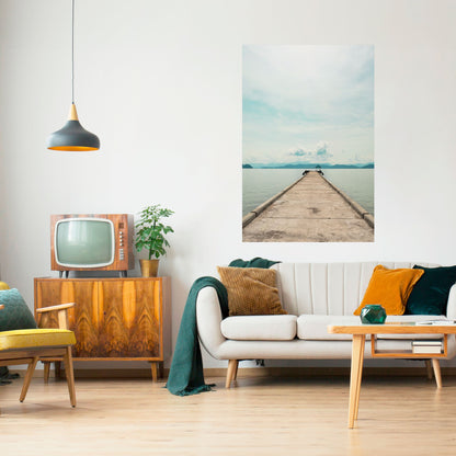 AQUA HORIZON vertikal poster med självhäftande text