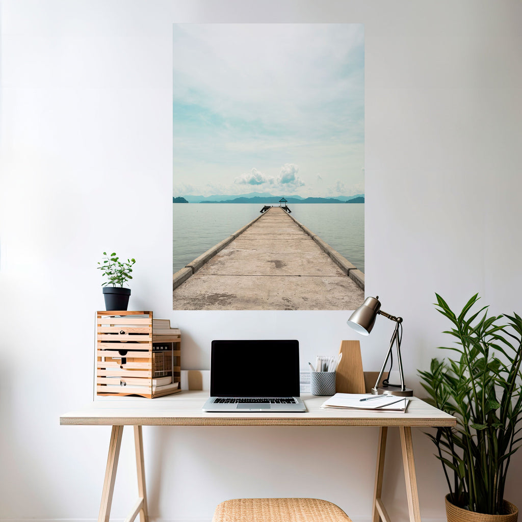 AQUA HORIZON vertikal poster med självhäftande text