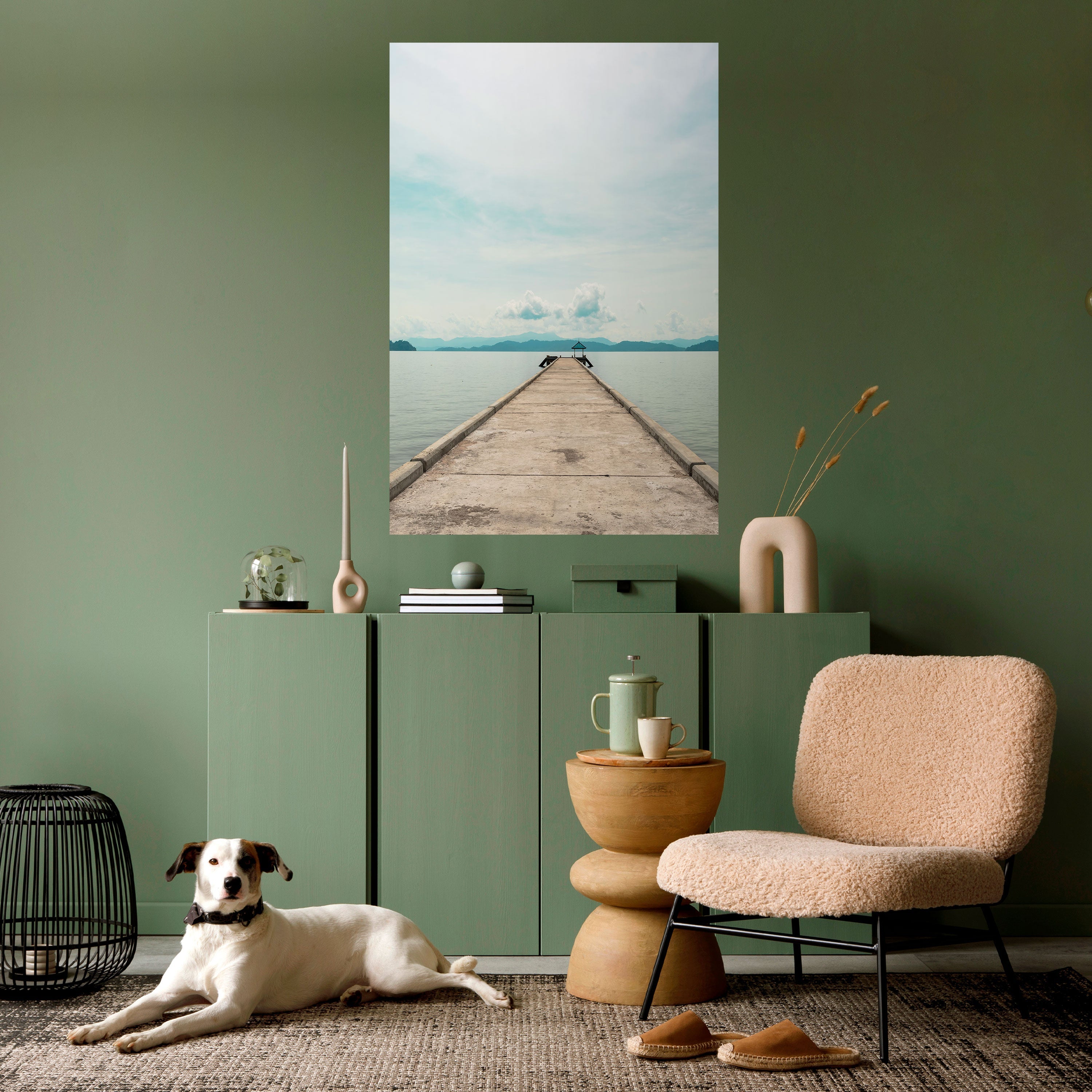 AQUA HORIZON vertikal poster med självhäftande text