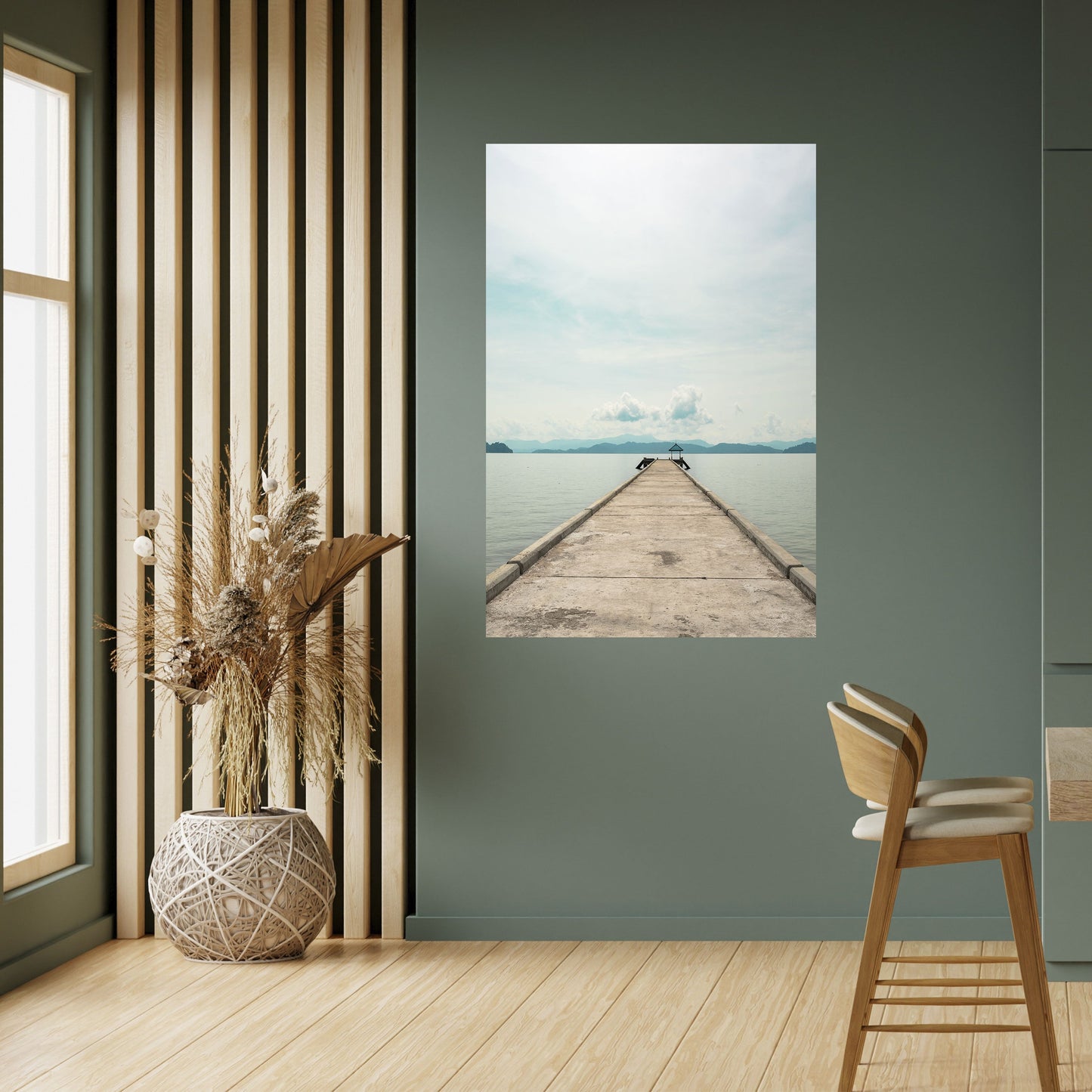 AQUA HORIZON vertikal poster med självhäftande text