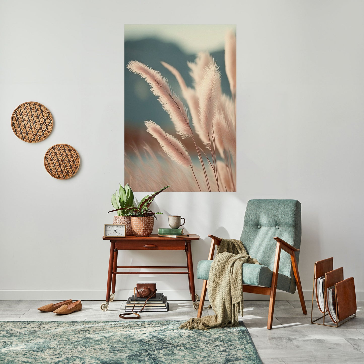 Pampas Dreamscape vertikal poster med självhäftande motiv