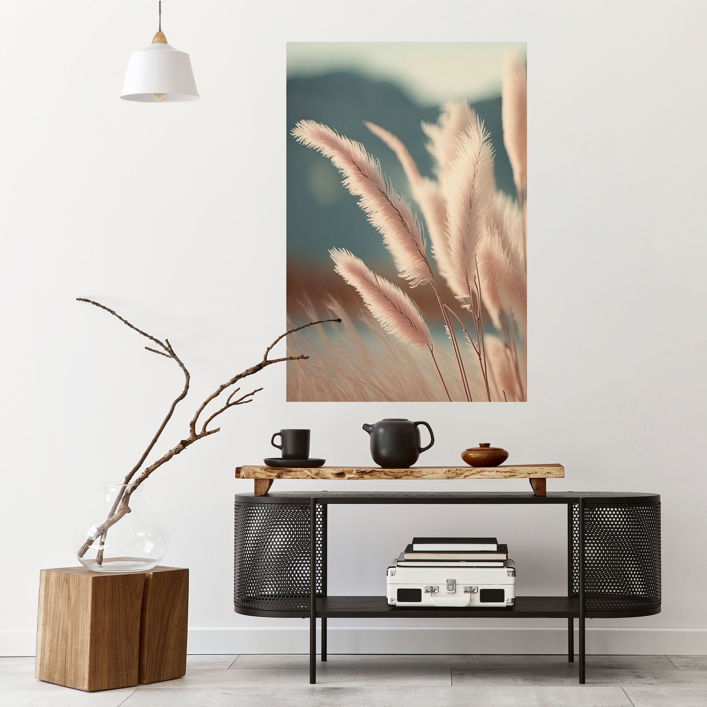Pampas Dreamscape vertikal poster med självhäftande motiv