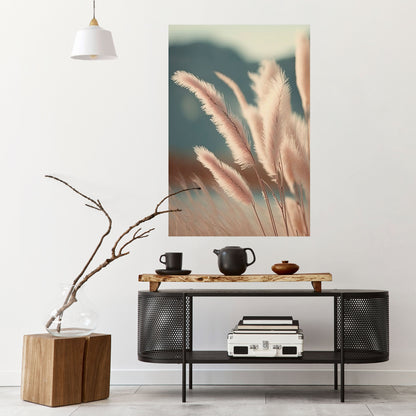 Pampas Dreamscape vertikal poster med självhäftande motiv