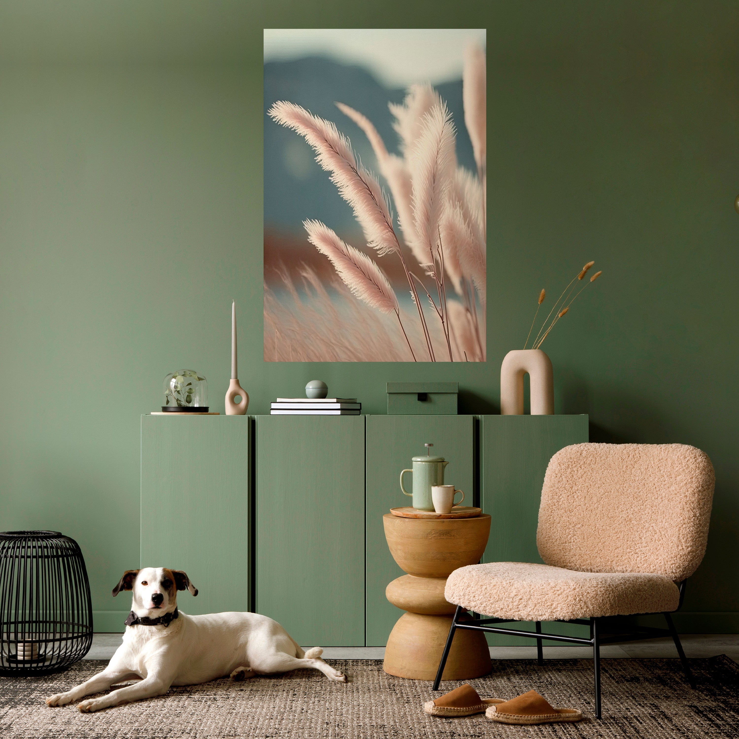 Pampas Dreamscape vertikal poster med självhäftande motiv