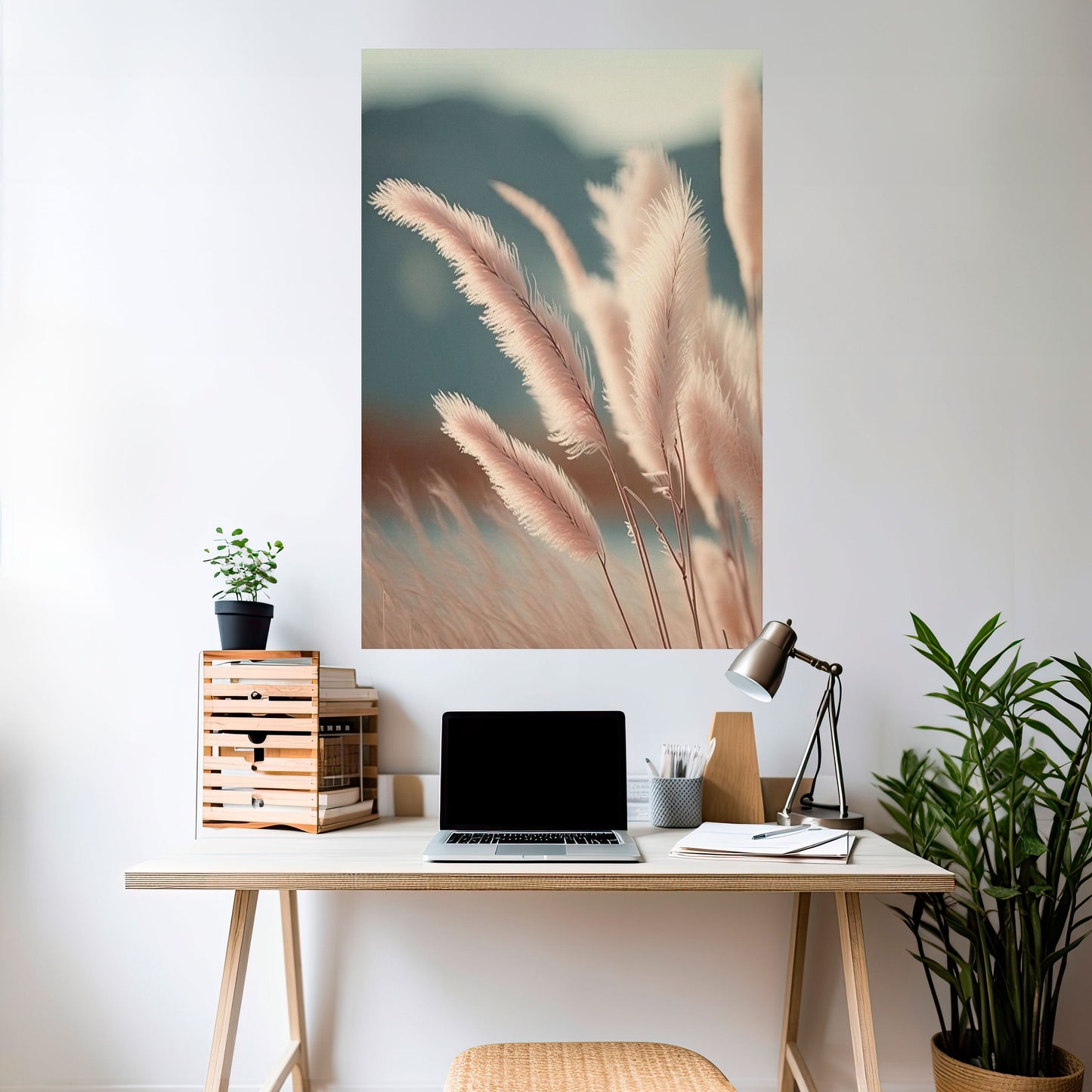 Pampas Dreamscape vertikal poster med självhäftande motiv