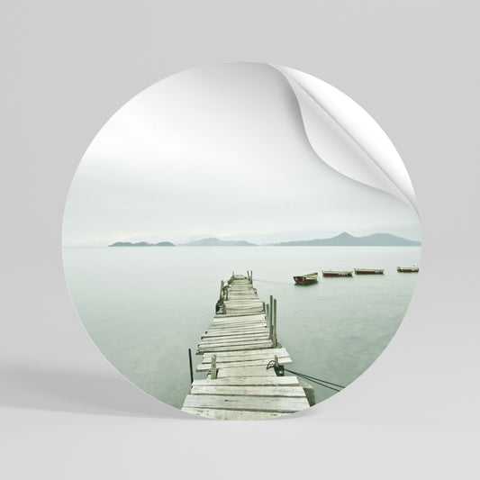 TIDAL HARMONY Peel and Stick Round Sticker