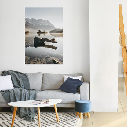 TYST VATTENLANDSKAP vertikal poster med självhäftande text