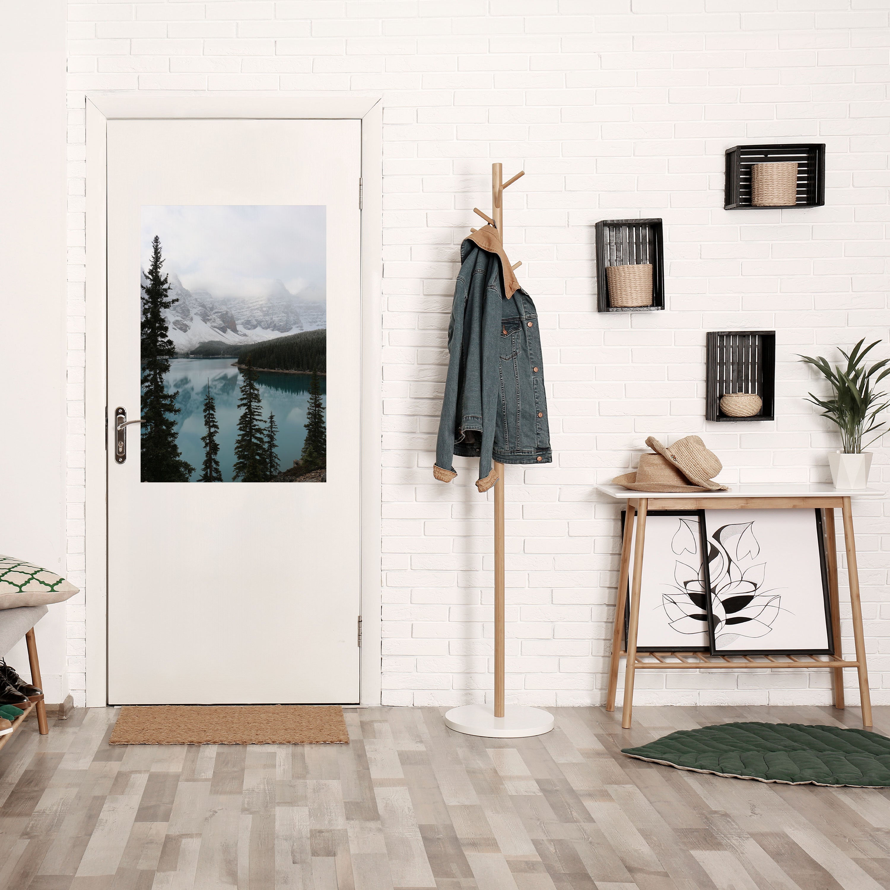 Dimmig skogsgräns, skalbar och självhäftande vertikal poster