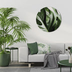 SHARP MONSTERA Round Wall Art
