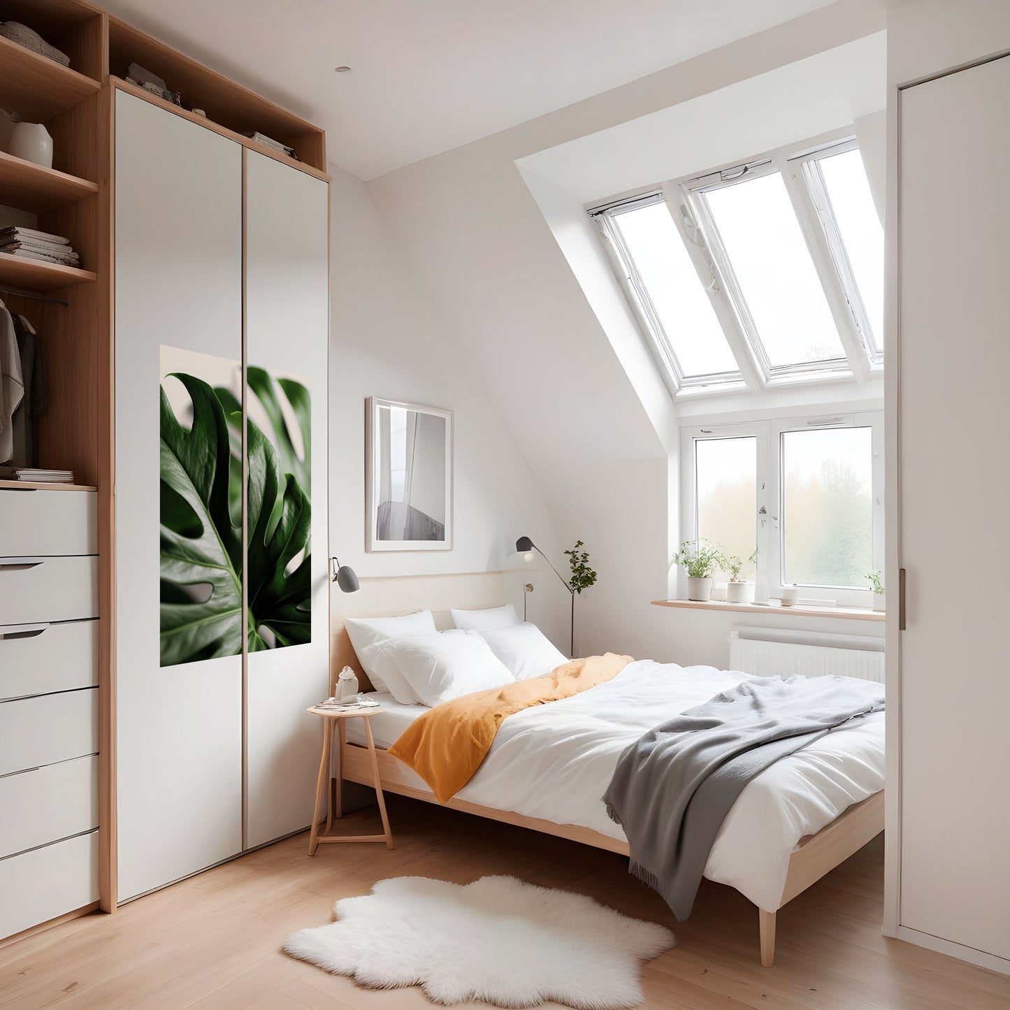 SHARP MONSTERA vertikal poster med självhäftande tryck