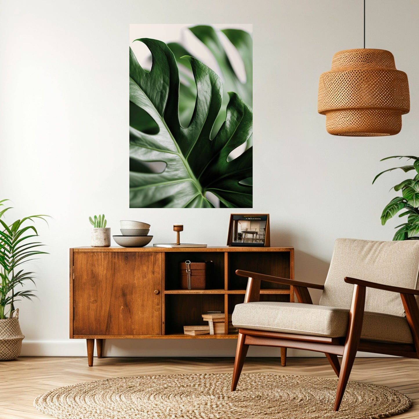 SHARP MONSTERA vertikal poster med självhäftande tryck