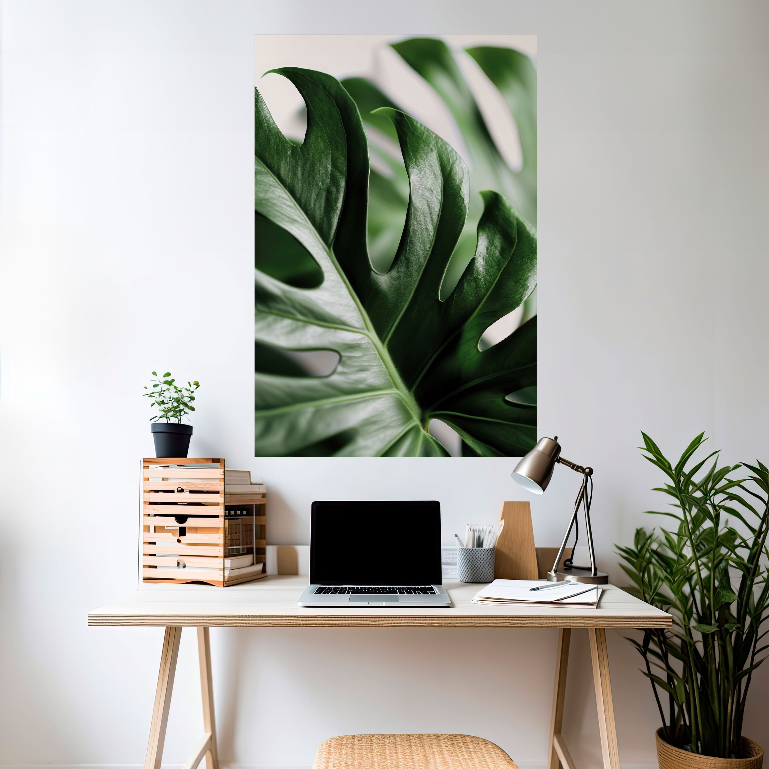 SHARP MONSTERA vertikal poster med självhäftande tryck