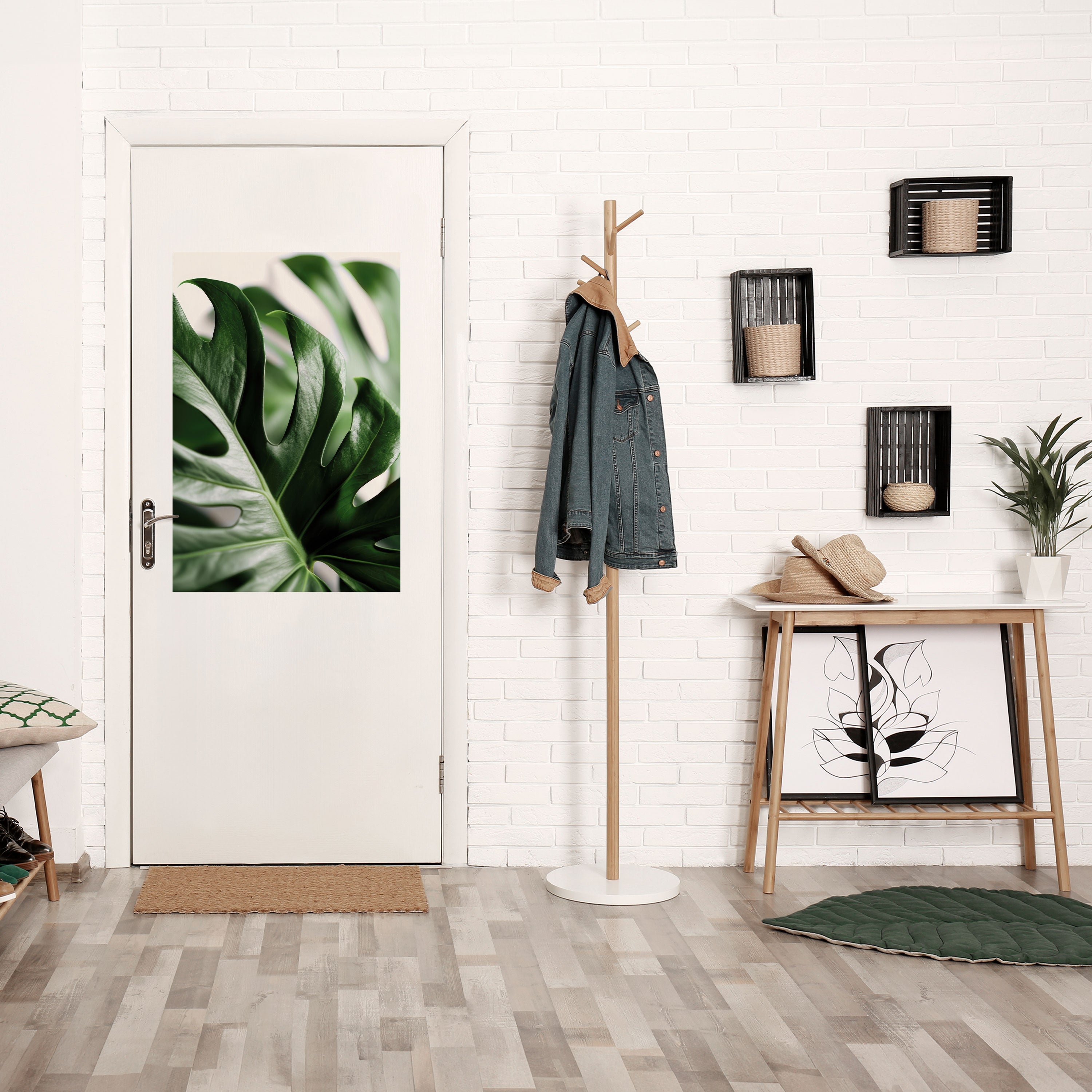 SHARP MONSTERA vertikal poster med självhäftande tryck