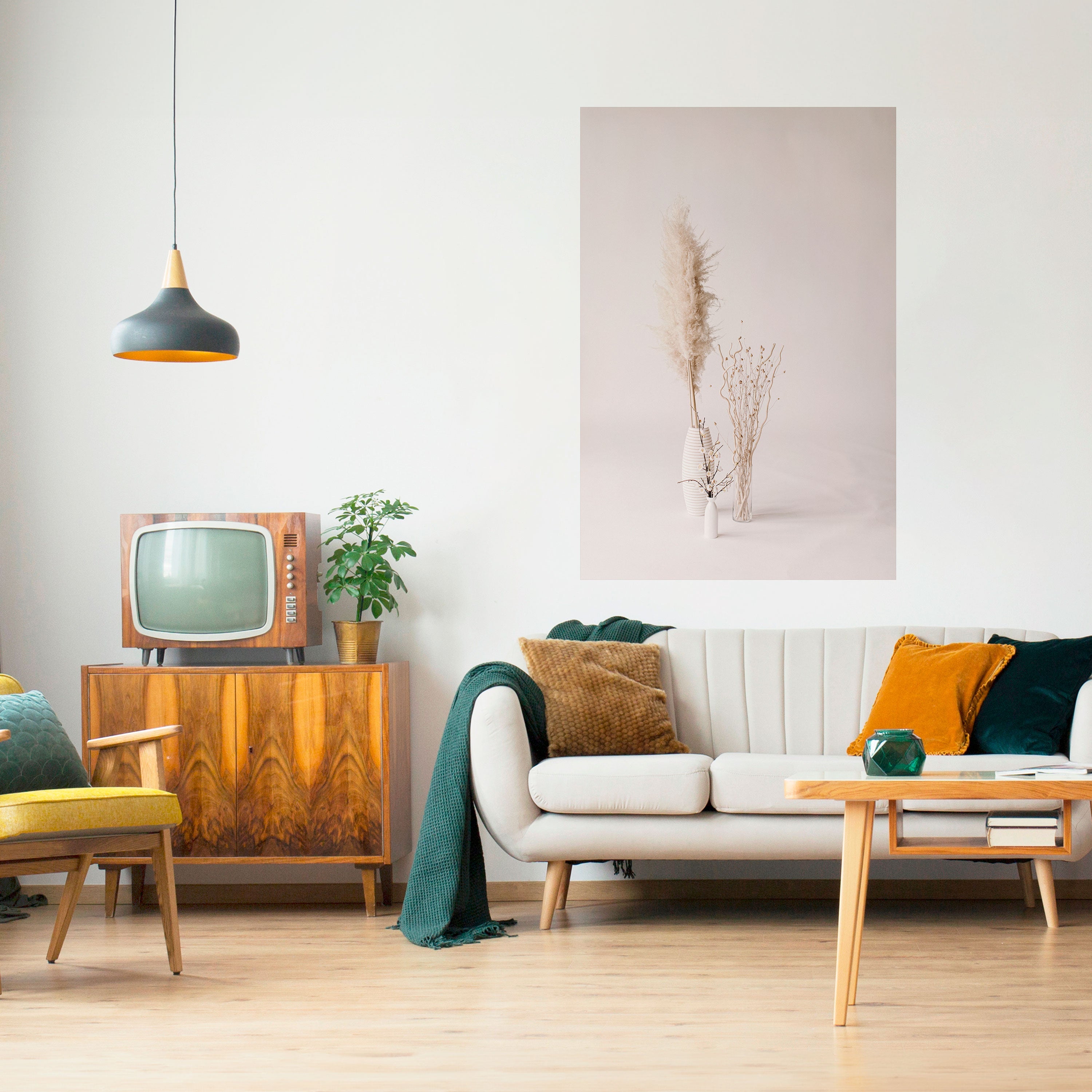 VISKANDE VASER Vertikal poster med självhäftande text