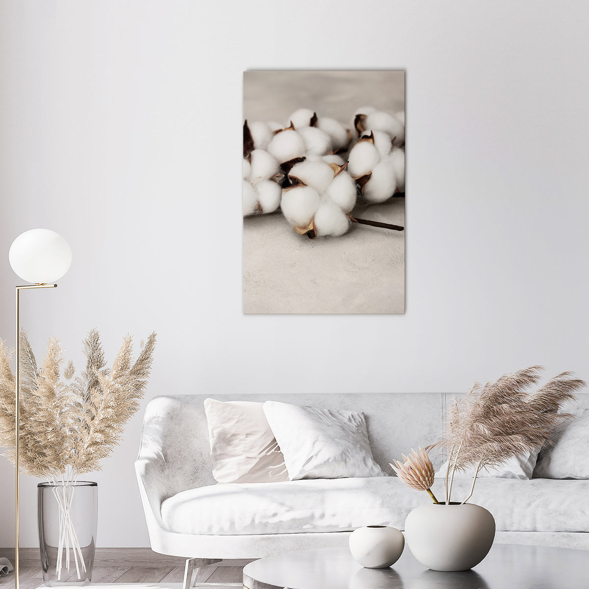 COTTON CLOUDS WHISPERS Vertical Canvas Print