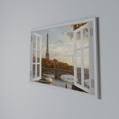EIFFEL WINDOW WHISPERS Horizontal Canvas Print