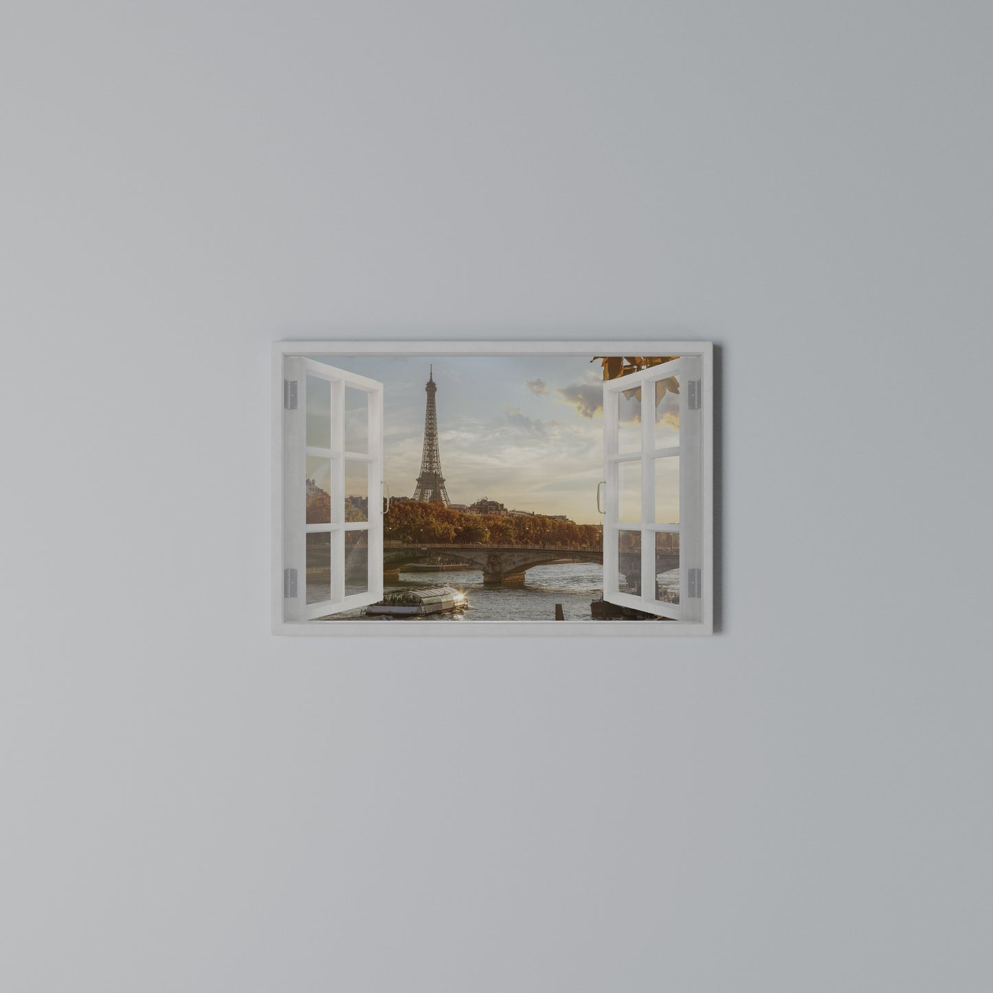EIFFEL WINDOW WHISPERS Horizontal Canvas Print