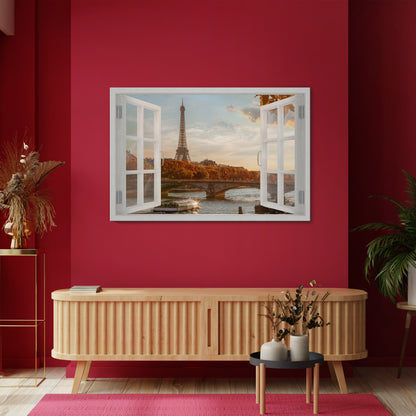 EIFFEL WINDOW WHISPERS Horizontal Canvas Print
