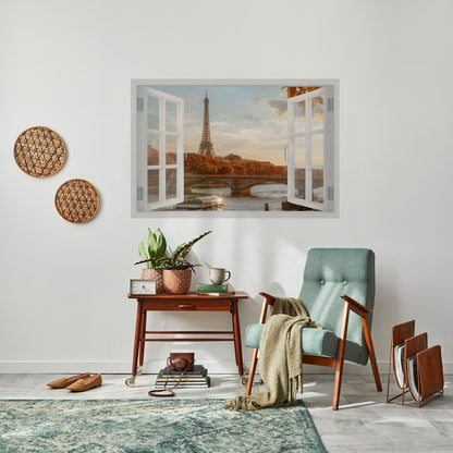 EIFFEL WINDOW WHISPERS horisontell poster med självhäftande motiv