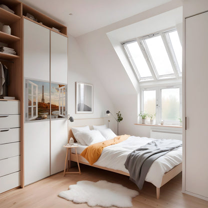 EIFFEL WINDOW WHISPERS horisontell poster med självhäftande motiv
