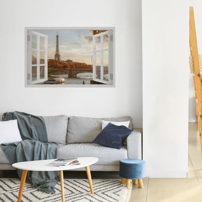 EIFFEL WINDOW WHISPERS horisontell poster med självhäftande motiv