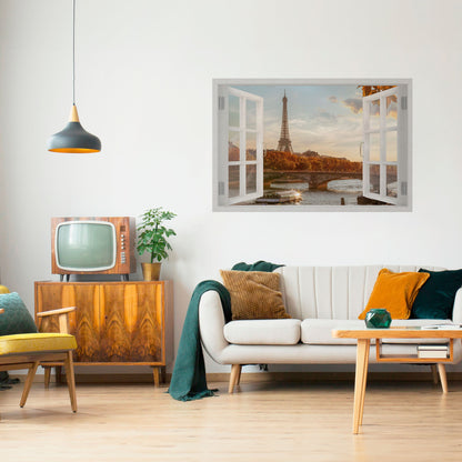EIFFEL WINDOW WHISPERS horisontell poster med självhäftande motiv