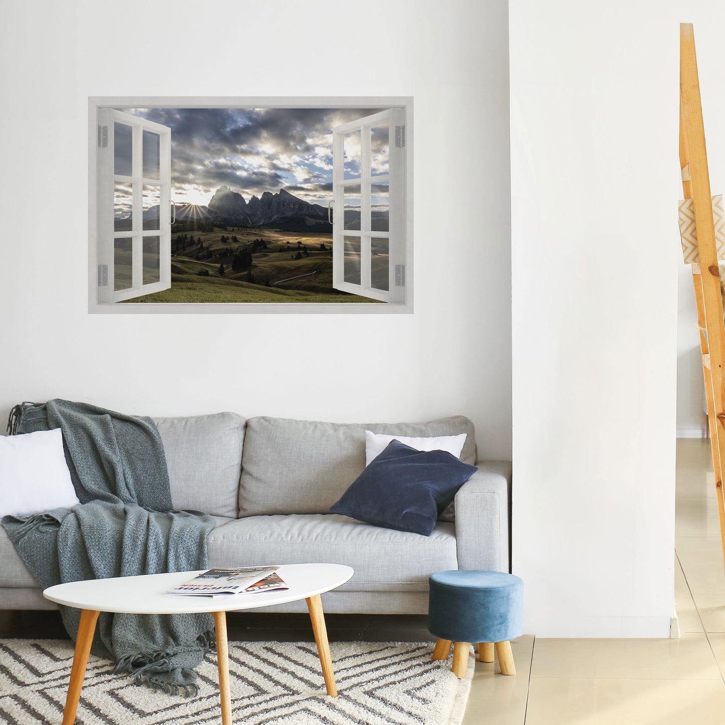 MOUNTAIN VIEWPORT Peel and Stick Horizontal Poster