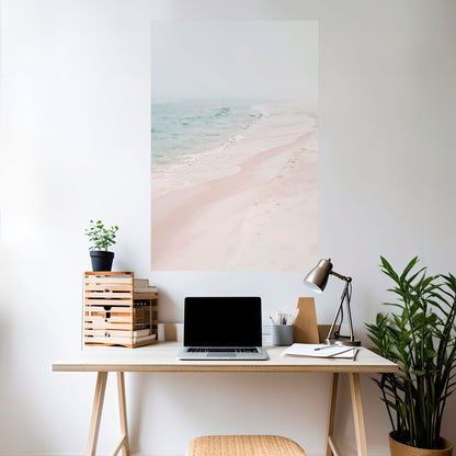 MISTY SHORELINE BLISS Vertikal poster med självhäftande text