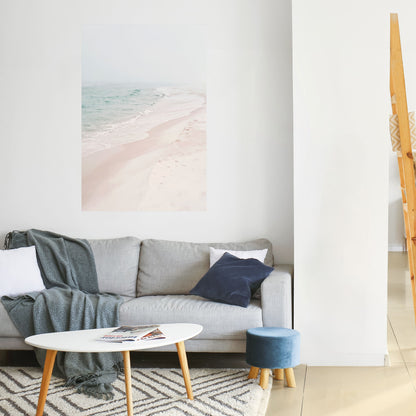 MISTY SHORELINE BLISS Vertikal poster med självhäftande text
