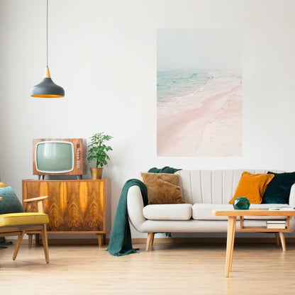 MISTY SHORELINE BLISS Vertikal poster med självhäftande text